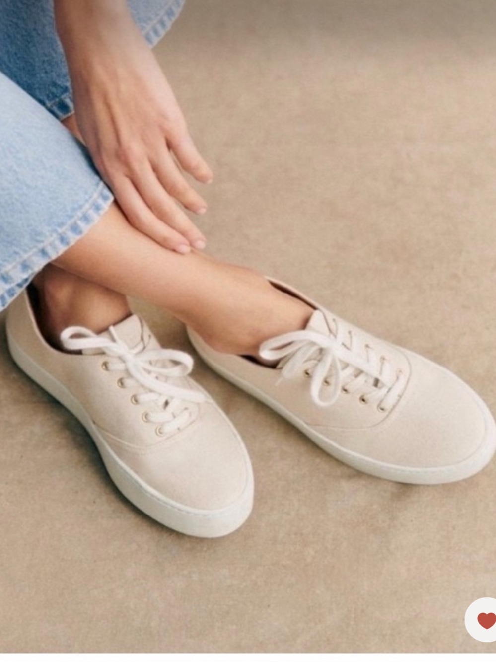 Sezane Matteo Trainers in Ecru Size 8